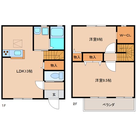 学園前駅 徒歩14分 1階の物件間取画像